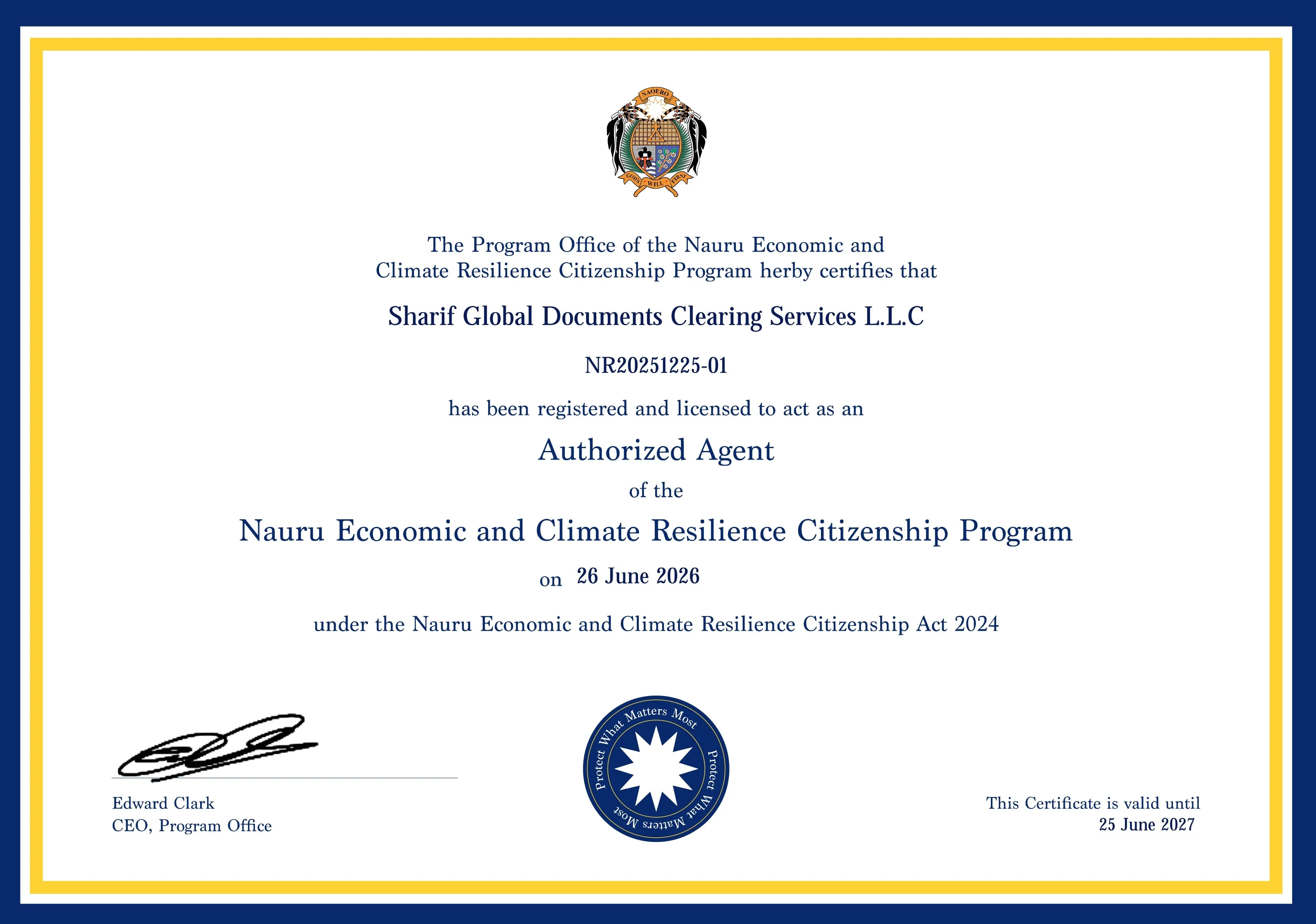 Nauru Citizenship Program License