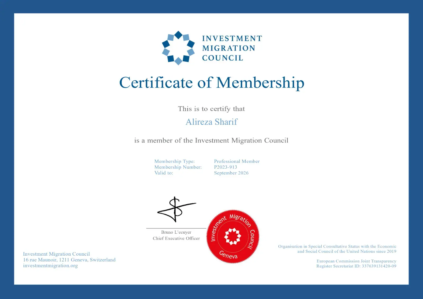 IMC Certificate
