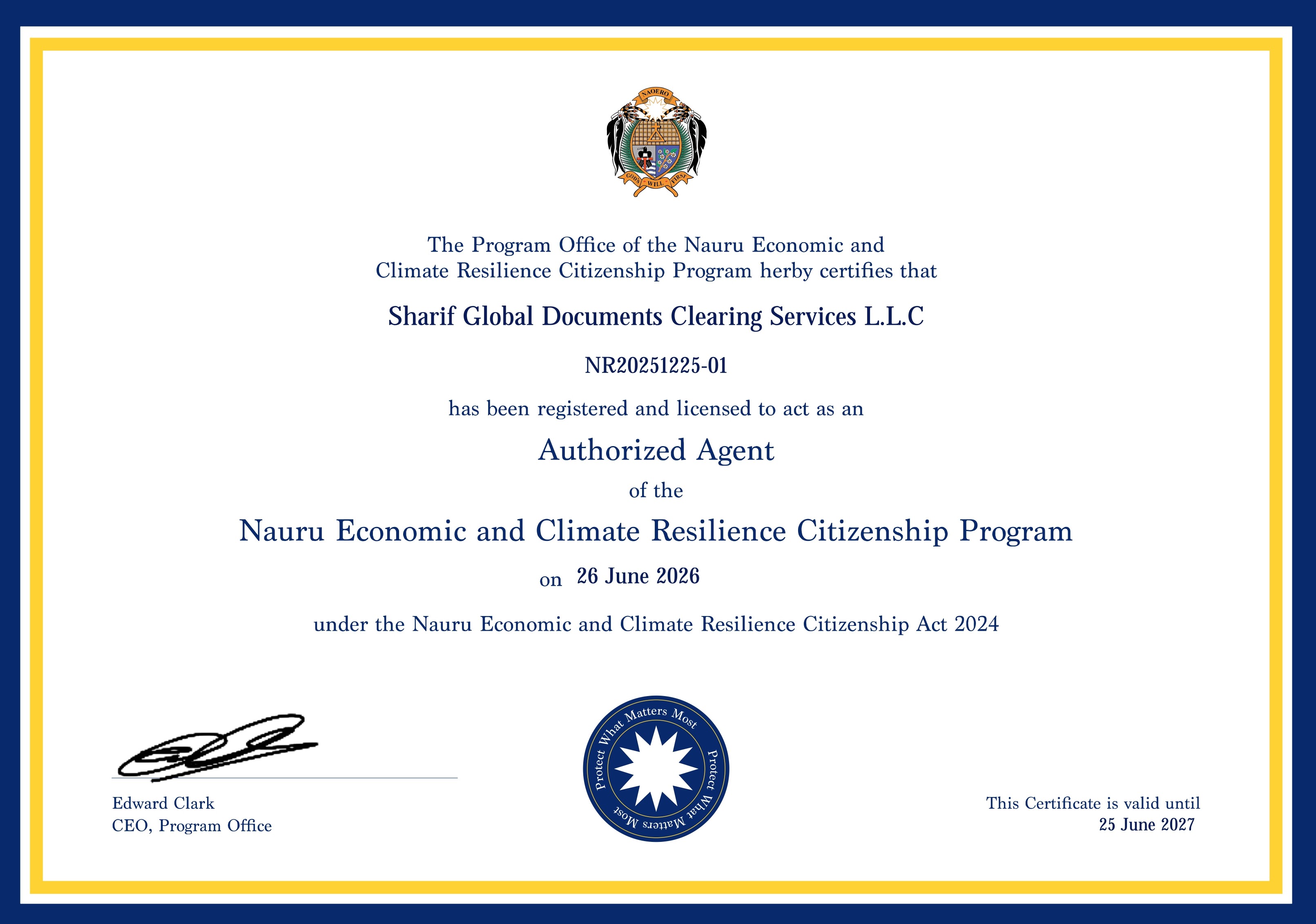 Nauru Citizenship Program License